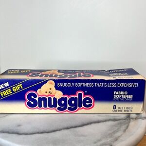 Vintage 1982 Snuggle Fabric Softener Dryer Sheets 8 Count Box 80s Collectible
